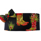 Christmas Cowboy Boots Holiday Cummerbund and Bow Tie Set